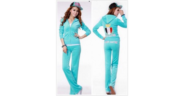 Juicy Couture New Arrivaljuicy Couture Tracksuits Jc In Shield Velour Sky Blue 8816